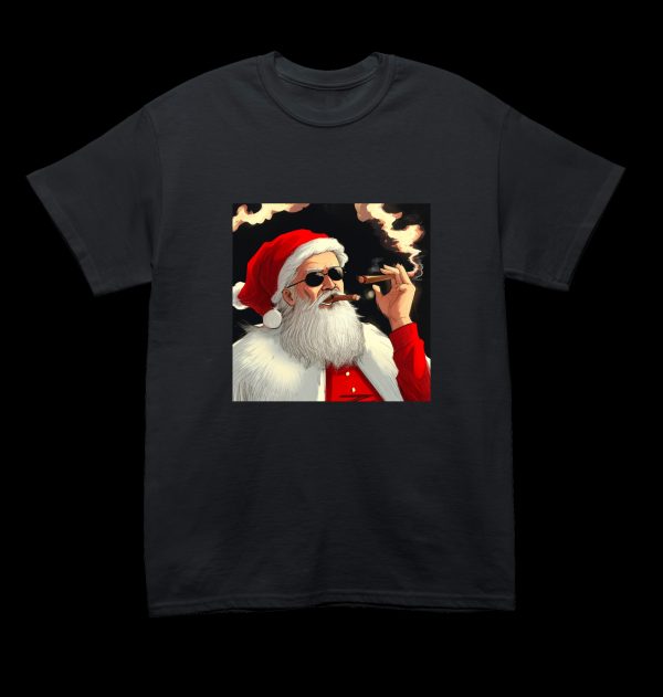 Baked Santa Cool Weird Christmas Cigar T-Shirt - Image 5