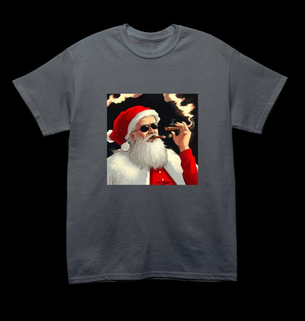 Baked Santa Cool Weird Christmas Cigar T-Shirt - Image 2