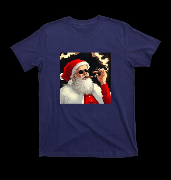 Baked Santa Cool Weird Christmas Cigar T-Shirt - Image 4